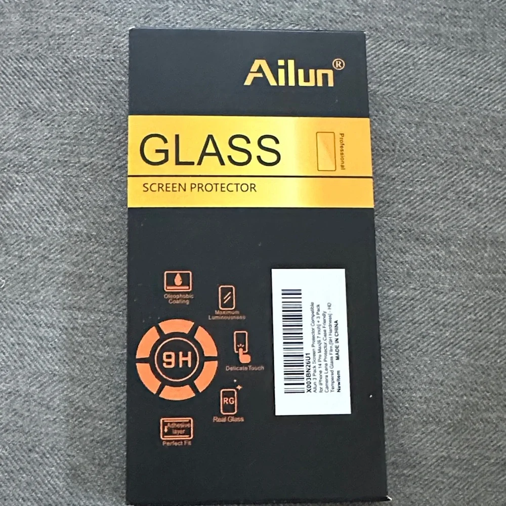 NIB Ailun Gold and Black Glass Screen Protector